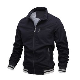 Men Windbreaker Casual Jacket Coats Lightweight Full Zipper Fit Military Jacket Sport Baseball Jacket Outerwear Overcoat