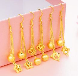 Gold Earrings woman stars fish flower Dangle Chandelier Earrings 4 style selection plating Gold Colorfast bride Tassel Earrings