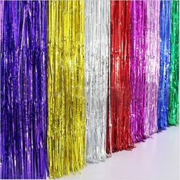 Tinsel Foil Fringe Curtains Photo Booth Props for Birthday Wedding Engagement Bridal Shower Holiday Celebration Party Decorations