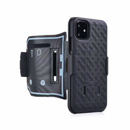 Fitting Sport Running Armband Hybrid Hard Shell Holster Case Kickstand For iPhone 11 Pro max X XS MAX XR Samsung Note 20 Ultra Note 10 S10