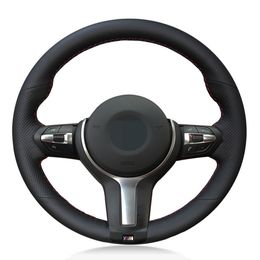 Car Steering Wheel Cover DIY Black Artificial Leather For BMW M Sport F30 F31 F34 F10 F11 F07 X3 F25 F32 F33 F36 X1 F48 X2 F39
