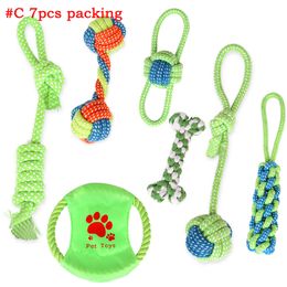 dog cat Toys Pets dogs Cotton Chews Knot Toy colorful Durable Braided Bone Rope Combination Suit Funny