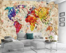 Classic 3D Wallpaper 3d Wallpaper for Kids Room Retro Simple Map Digital Printing HD Decorative Beautiful Wallpaper