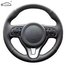 Genuine Leather car steering wheel Cover for Kia K5 2016 2017 Sportage 4 KX5 2016 2017/dedicated Steering-Wheel Handlebar Braid