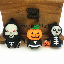 Halloween Pumpkin Luminous Key Chain Bag Accessories kids Halloween party gift key ring 3 styles KKA8072