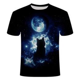 Hot Sale Cats T-shirt Men/Women 3d Print Meow Star Cat Hip Hop Cartoon TShirts Summer Tops Tees Fashion