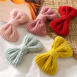 Fashion Soft Candy Colour Barrettes Kids Bowknots Velvet Hair Clips Bows Girls Women Hairpin Kids Cute Hair Accessories