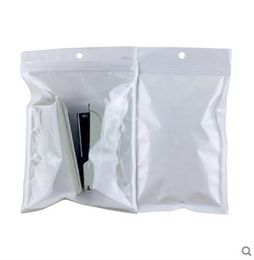 High Quality Clear + white pearl Plastic Poly OPP Zipper Bags Zip lock Retail Packages Jewellery charger cable Phone case PVC Packing Bags