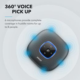 FreeShipping PowerConf Bluetooth Speakerphone conference speaker with 6 Microphones Enhanced Voice Pickup 24H Call Time