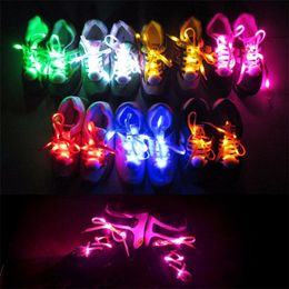 Newest LED Lamp Flashing Shoe Lace Fibre Optic LED Shoelaces Luminous Shoe Laces Light Up Flash Glowing Shoeslace 7 Colours For Choose