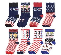 DHL Ship Trump Socks President MAGA Trump Letter Stockings Striped Stars US Flag Men's Sports Socks MAGA Sock Party Favor HHE1355