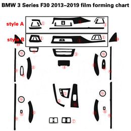 For BMW 3 Series F30 F31 2013-2019 Interior Central Control Panel Door Handle 5D Carbon Fibre Stickers Decals Car styling Accessor297b