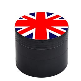 Nation Flag Metal Grinder 50MM Zinc Alloy Herb Grinders 4 Layers Tobacco Spice Grinder With Pollen Catcher Smoking Accessories GGA3713-4