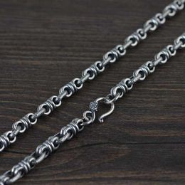 silver vintage rope knot Necklace Thai silver Double round chain men women S hook antique necklace Jewellery