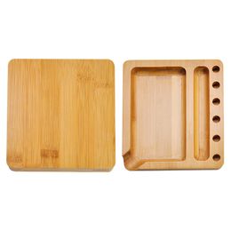 Latest Natural Bamboo Wood Portable Preroll Roll Roller Dry Herb Tobacco Philtre Cigarette Smoking Tray Show Display Storage Plate DHL