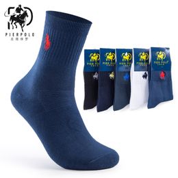 High Quality Fashion 5 Pairs/lot Brand PIER POLO Casual Cotton Socks Business Embroidery Men's Socks Manufacturer Wholesale 200924