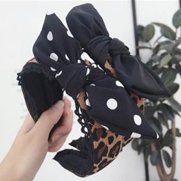 Women Dots Bow Knot Centre Head Band Animal Print Bow Hairband Lace Headband Adults Headdress Leopard Print Headband Bow Hoop