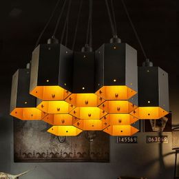 Personalised industrial style led chandelier lights restaurant bar art lamp retro nostalgic bar special-shaped iron pendant lights