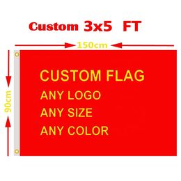 Custom Flag 3x5ft 100D Polyester, Advertising Digital Printing Flags Banners, Customized Logo Printing