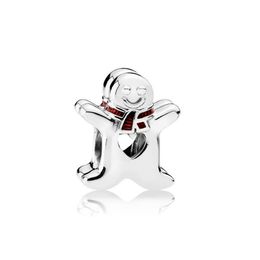 NEW 100% 925 Sterling Silver 1:1 Authentic 792002EN07 Sweet Gingerbread Man Charm Bracelet Original Women Jewelry