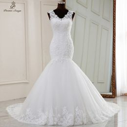 Real photo Real video Elegant sleeveless mermaid wedding dress 2020 marriage dress robe de mariee vestidos de novia sereia