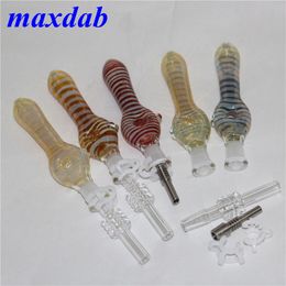 Hookah Nector pipe Collector with quartz Tip Titanium Nail 10mm Inverted Nails Straw Concentrate Glass Pipe Bongs