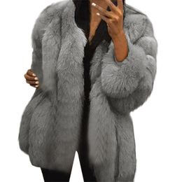 Winter Warm Faux Fur Coat Fashion Plus Size Women Luxury Soft Fur Jacket Coat Elegant Thick Outerwear Plush Teddy