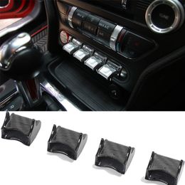 Carbon Fibre Car Central Control Navigation Button Cover For Ford Mustang 15+ Interior Accessories