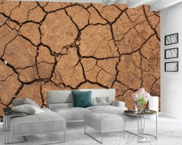 3d Modern Wallpaper 3d Wallpaper Walls Dry Cracked Red Land Premium Atmospheric Interior Decoration Wallpaper