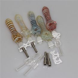 Colorful glass nectar hookah kit for smoking water pipe Dabs Oil Rigs ash catcher dabber tool quartz tip
