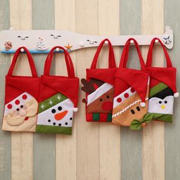 Non woven Christmas handbag elk Santa Claus Xmas bag Children's cartoon Xmas gift Candy Bag Christmas shopping handbag T9I00555