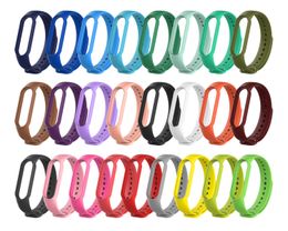 FOR Xiaomi Mi Band 5 4 3 TPU Strap Bracelet Replacement Wristband Smart Band 100PCS/LOT