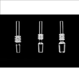 10mm 14mm 18mm Quartz Tip With Keck Clips For Mini Nectar Collector Kits Quartz Titanium Tips Nail Glass Water Bongs Pipes Dab Oil