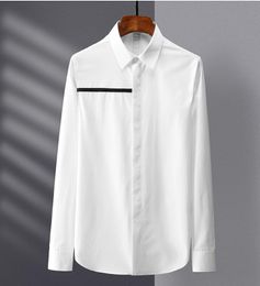 New Long Sleeve Man Shirts Luxury Fashionable Simple Webbing Long Sleeve Mens Dress Shirts Slim Fit Mens Plus Size 4XL