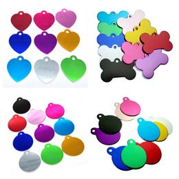 hot 3 style Dog Tag Metal Blank Pet Dog ID Card Tags Aluminium Alloy pet Tags No Chain Mixed Colours Dog Supplies T2I51472