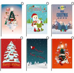 Christmas Banners Snowman Elk Santa Claus Cloth Garden Flag Merry Christmas Decorations For Home Xmas Ornaments Banners DA970