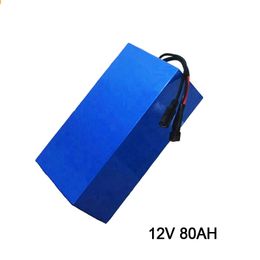 LiFePO4 Battery 12V 80Ah Lithium battery BMS 4s 12.8V 80AH for lamp Solar boat golf cart + 10A charger