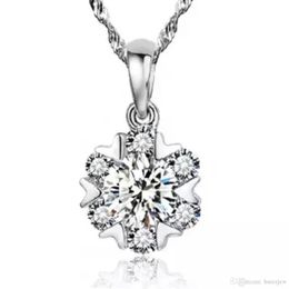 Necklace Silver Plated Jewelry Fashion Dazzling Invisible Zircon Necklace Simple Pendant chic Necklace Cubic Zirconia Necklaces