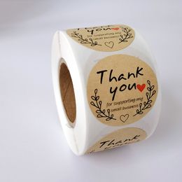 500pcs/Roll Printed Love Thank You Adhesive Stickers Labels 1Inch Envelope Seal Package Colour Party Stickerss