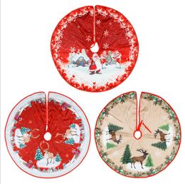 Christmas Tree Skirts Santa Claus Snowman Round Tree Skirt Xams Party Ornaments Christmas Decoration Ornaments Home Party Supplies LSK1117