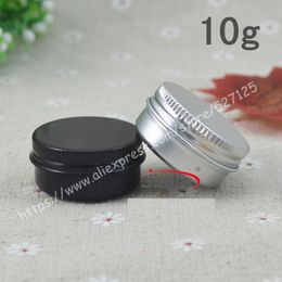 10g black/silver aluminum jar/tin/can with aluminum lid. metal tea tin,10ml sample/mini aluminum jar,for cream or food storage