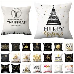 Christmas Pillowcase Cover Christmas Tree Printed Cushion Covers Plush Sofa Throw Pillow Covers Home Supplies 26 Designs BT574