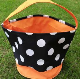 Halloween Gift Bucket Printing Wrap Girls Boys Child Candy Collection Bag Trick or Treat Handbag Festival Handle Storage Tote Basket SN3232