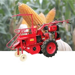 LEWIAO Hand Push Diesel Gasoline Engine Driven Single Row Corn Harvester / Maize Reaping Machine for Sale