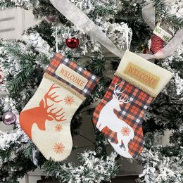 Small Christmas stockings Christmas ornaments gift supplies pendant Christmas gift bag Candy Bag Gift Bag T3I51088