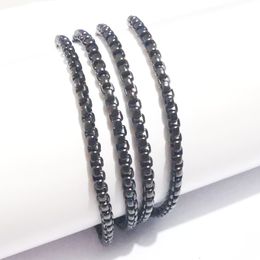 3meter wholesale black stainless steel 3mm wide square Rolo chain jewelry findings DIY JEwelry marking for mens