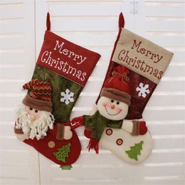 Wholesale Christmas Supplies Santa Claus Gift Bag Xmas Decoration Pendant Gift Bags Socks Hanging Large Cartoon Christmas Stockings