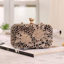 Fashion Evening Bags Diamond Floral Handbag Vintage Clutch Tote Wallet for Women Wedding Crossbody