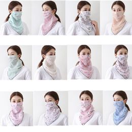 Cycling Neck Masks Outdoor Designer Respirator Fashion Printed Chiffon Sunscreen Face Mouth Cover Sunshade Neck Scarf For Driving ZCGY197