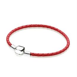 Fashion 925 Sterling Silver Multicolor Mixed 12 Colours Women Double-Leather Bracelet Fit Charm DIY Gift Original Iconic Bead Seven gift